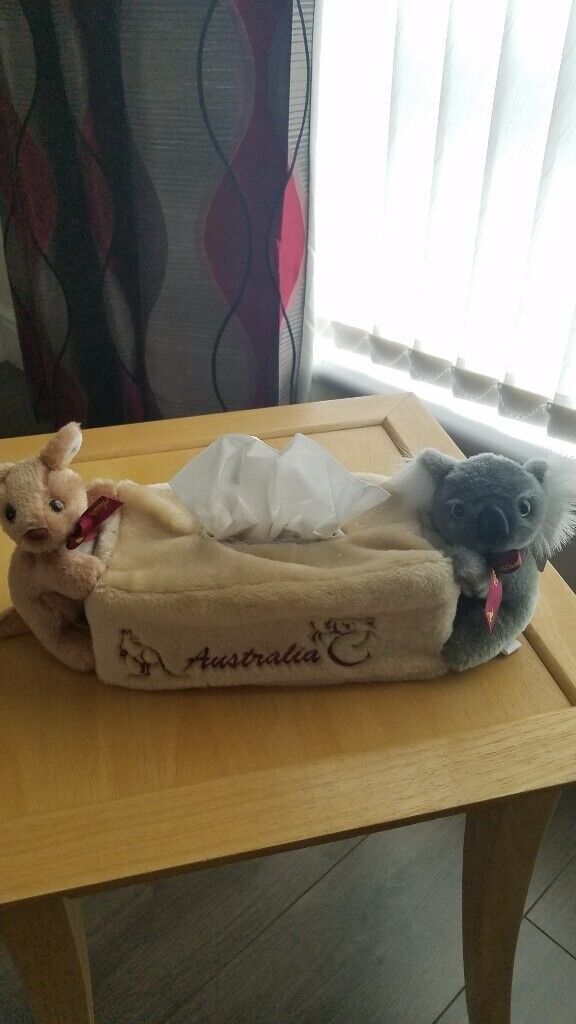 image for Australia Kangaroo & Koala rectangle tissue box cover, New  £3