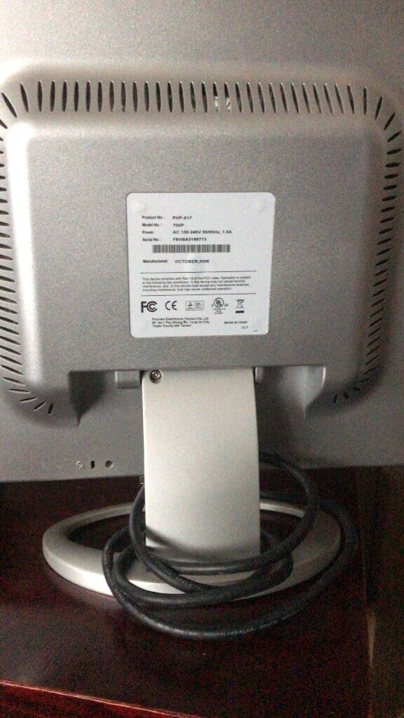 monitor .Product No: PHP-X17 Model No: 700 P .POWER: AC100_240V 50/60Hz,manufactured:october,2006
