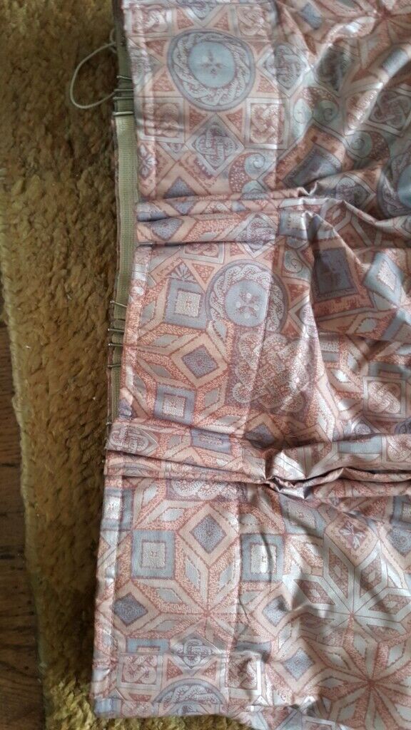 Fully Lined Pleated Curtains Pink/Grey/Silver Mix W 396cm x 235cm drop