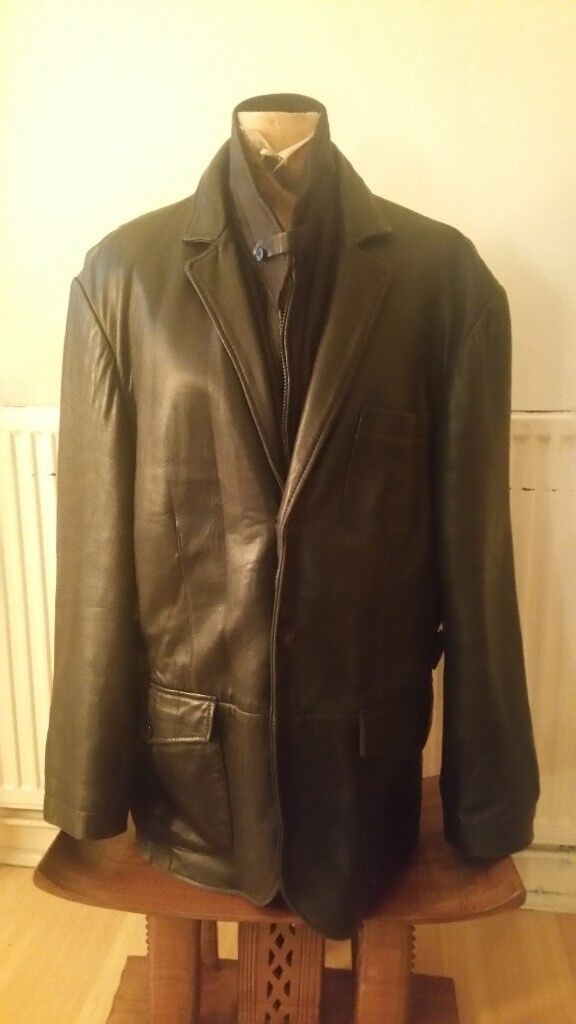 Vintage 90's JCT VERA PELLE Black Leather Suede Jacket. Excellent condition. Size EU 54 (large).