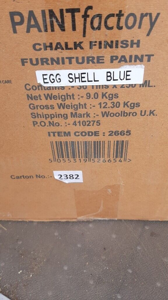 Egg shell blue paint x 48 tins