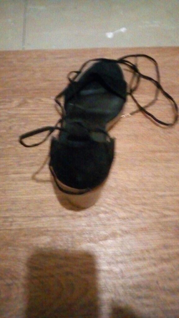 Ladies high heel tie-up sandals