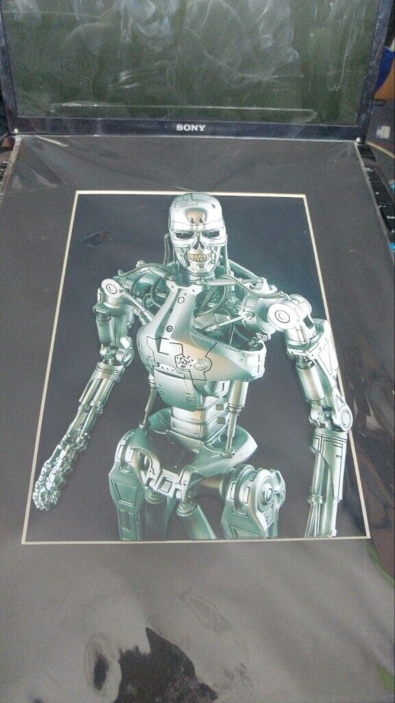 Terminator 3d pic t800 picture image films movie arnold t2 robot metal body building gym skynet