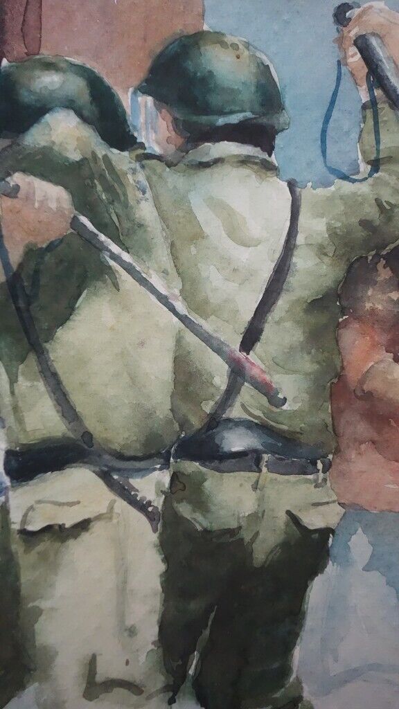 From Peru. Vintage original watercolour painting. Early 1990s. Untitled/Unknown artist. 