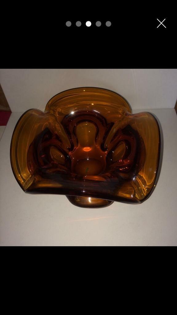 image for VINTAGE AMBERWARE ASHTRAY 