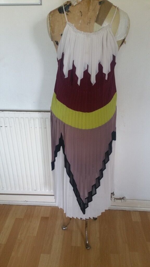 Rare Vintage 00's Designer BCBG MAXAZRIA ' THE MUSE ' Runway Colour Block Dress. Ex Cond. Size : S 