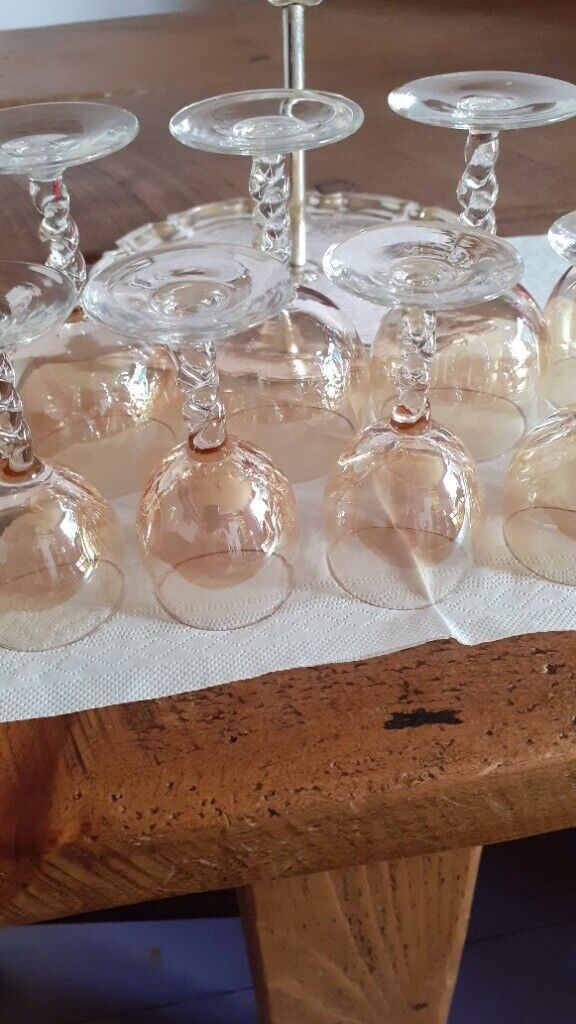 Vintage Tray and 8 Sherry/Port/Liqueur  Glasses
