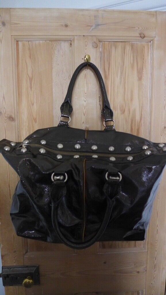 image for Fabulous REISS patent-leather handbag / hold-all / overnight bag. Perfect, AS NEW, unused condition.