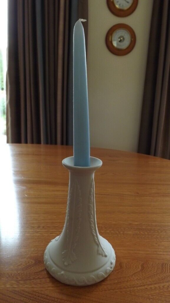image for Portmeirion White Candlestick British Heritage Collection - 6.25 inches tall
