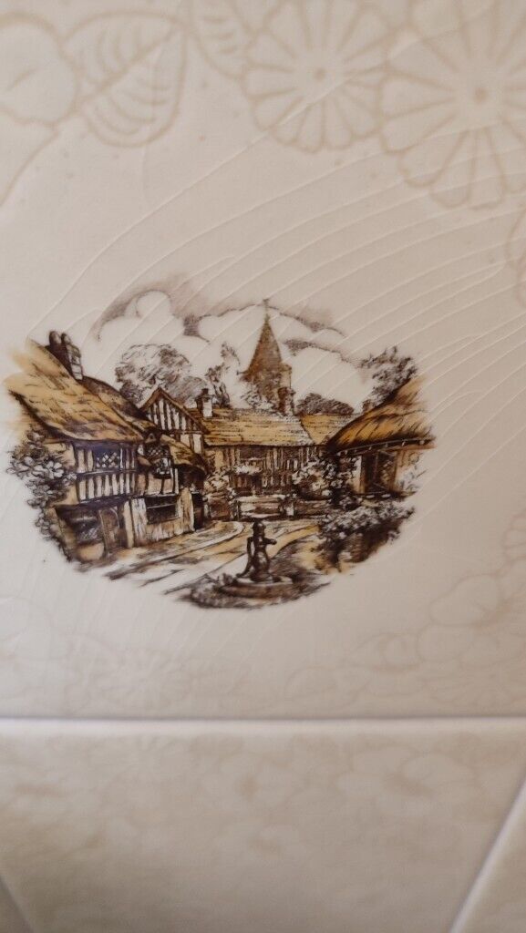 image for Quantity Vintage Used Cottage Wall Tiles