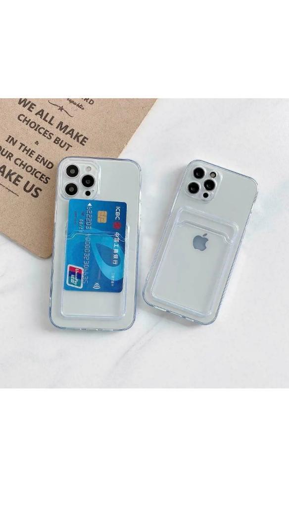 Clear Case With Card Slot Holder For iPhone 13. 