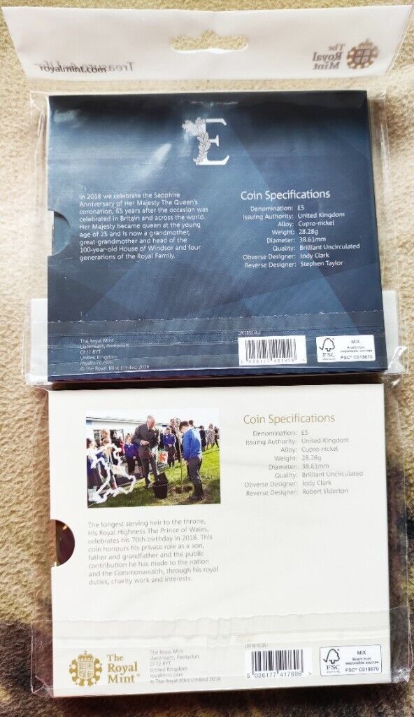 5 pound 2 coins royal mint packs