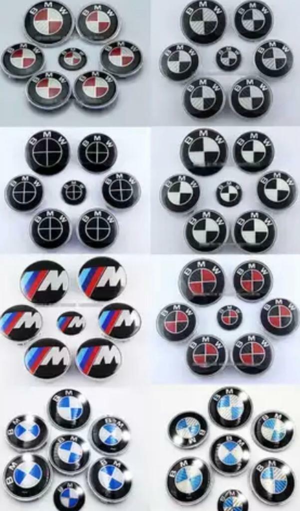 image for Bmw 7pcs set center wheel caps bonnet badge boot badge steering badge 7PCS SETS alloy wheels car