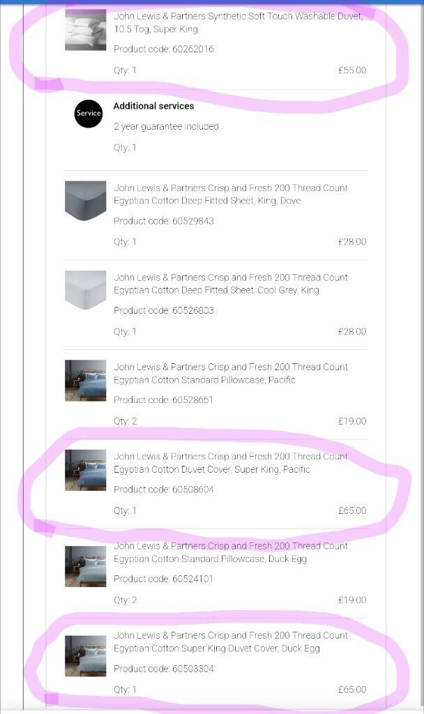 John Lewis SuperKing Duvet and 2 Covers