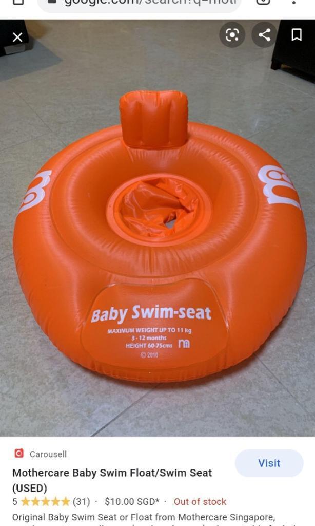 image for Water Toy Mothercare Swimming Seat 1-2 Years