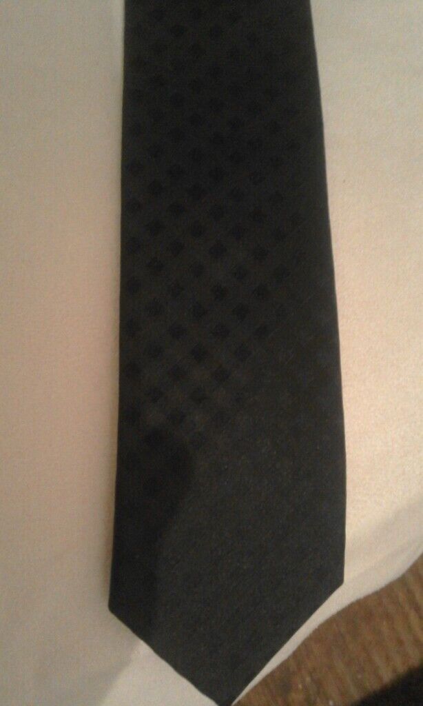 NEXT Slim Silk Tie, Black, subtle checks