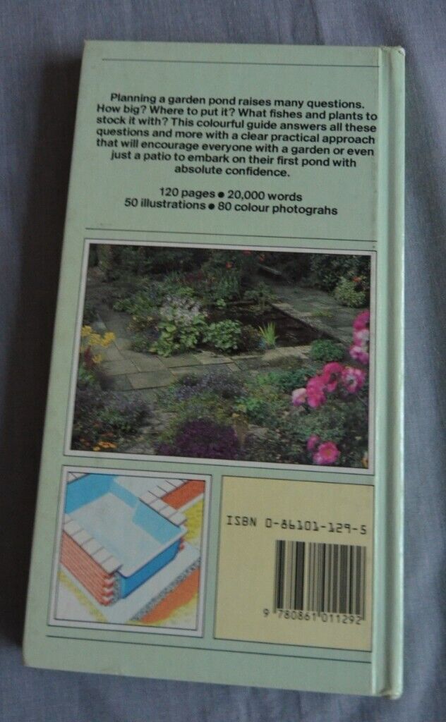 3 WATER GARDEN, 2 GARDEN DESIGN AND 1 VEGATABLE BOOKS 1 GARDEN POND PLUS WATER PLANT BASKET LINERS