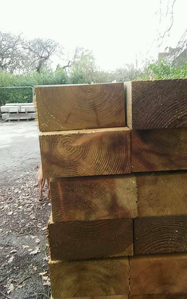 2.4m long Sleepers. 10 inch x 5 inch Treated. Only £35.00 each