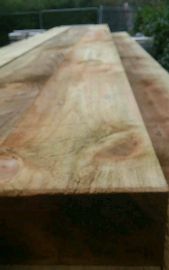2.4m long Sleepers. 10 inch x 5 inch Treated. Only £35.00 each