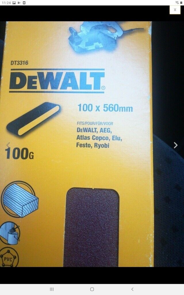 image for dewalt sanding belts DT3315 100x560mm 80g