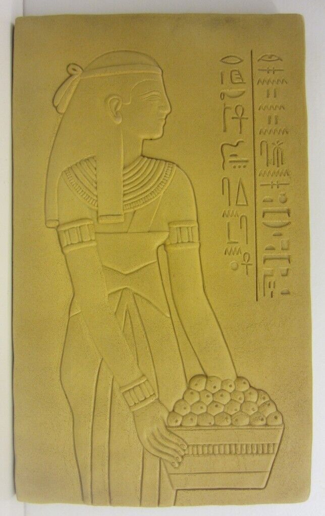 Pair of Large Ancient Egyptian Inspired Male & Female Pottery Tiles