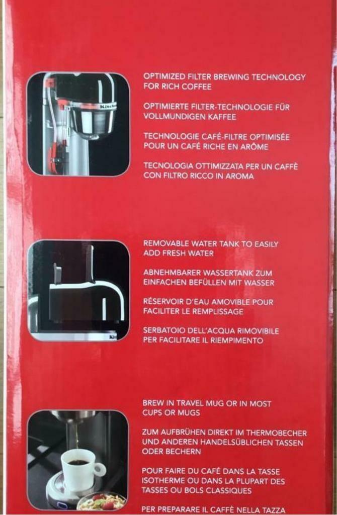 KitchenAid  solo coffee maker black new in box RRP £100