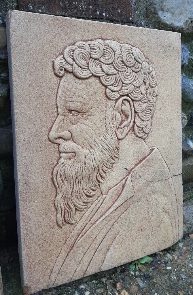 Large 335mm x 430mm Bas-Relief Pottery Tile