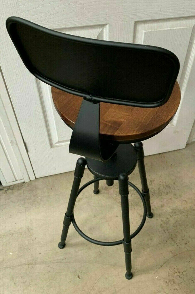 OAK SEATED BEAUTIFUL STYLISH DESIGNER METAL BAR STOOL MODERN STYLE CHAIR STOOL