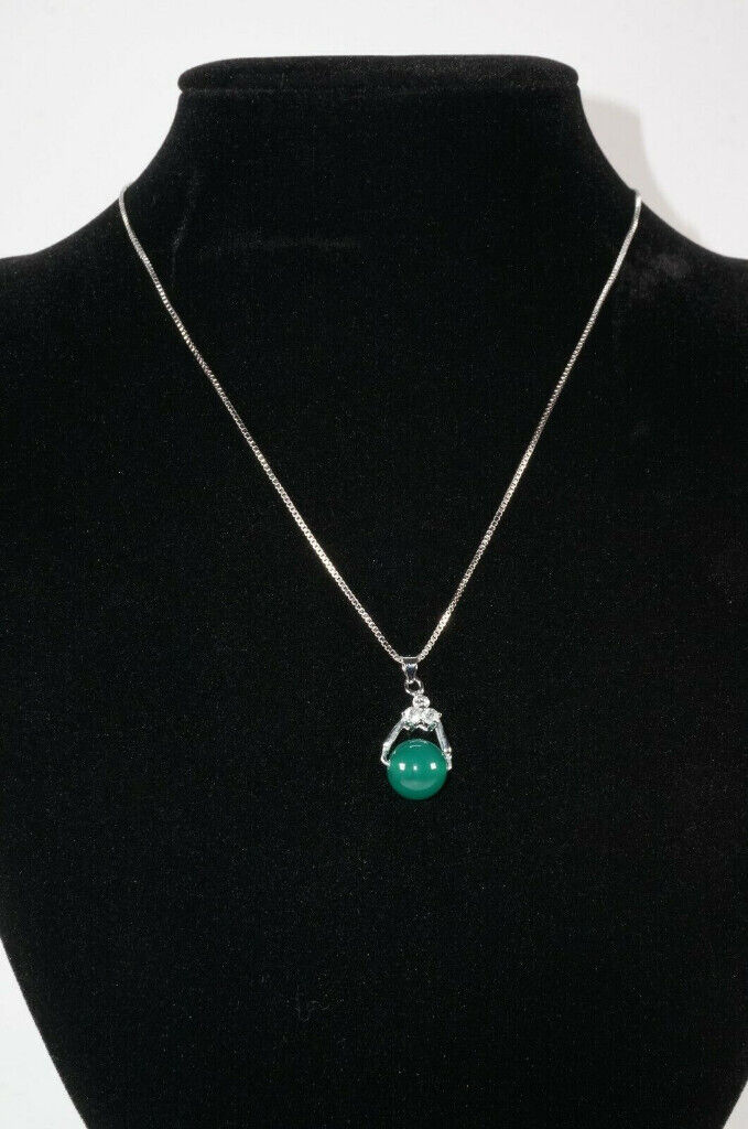 image for AE 925 STIRLING SILVER - Green Pendant 