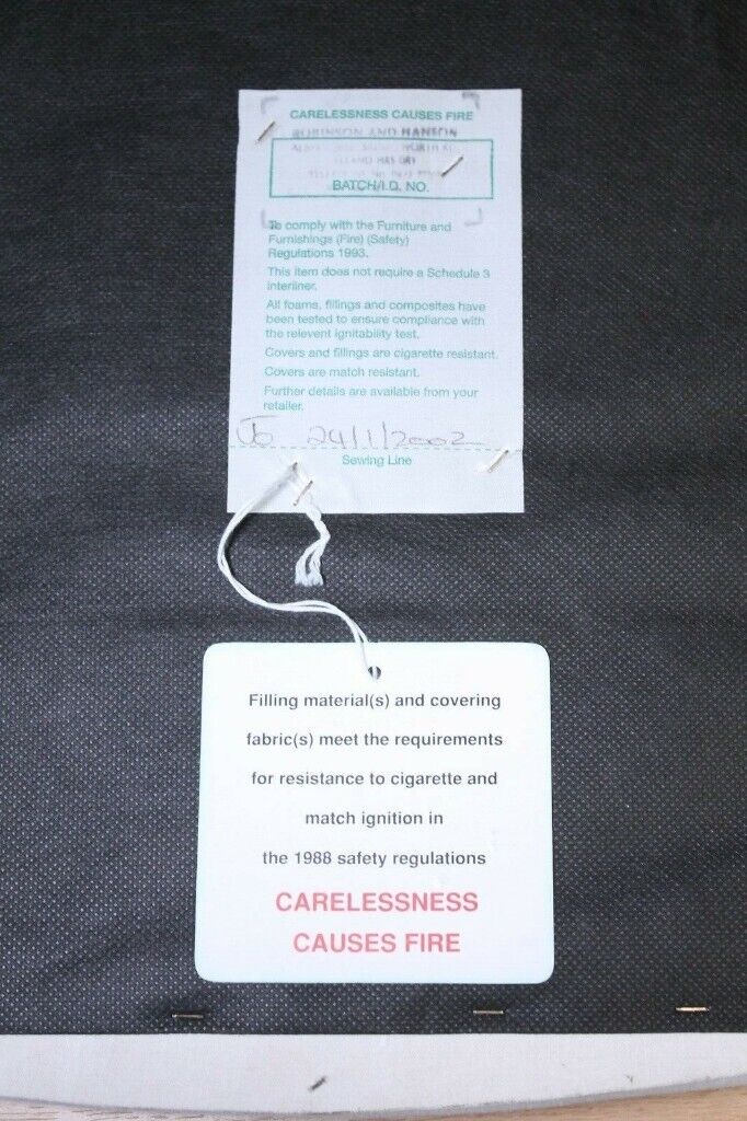 NEW Chair Seat Pad White Calico Fire Retardant Hard Wearing
