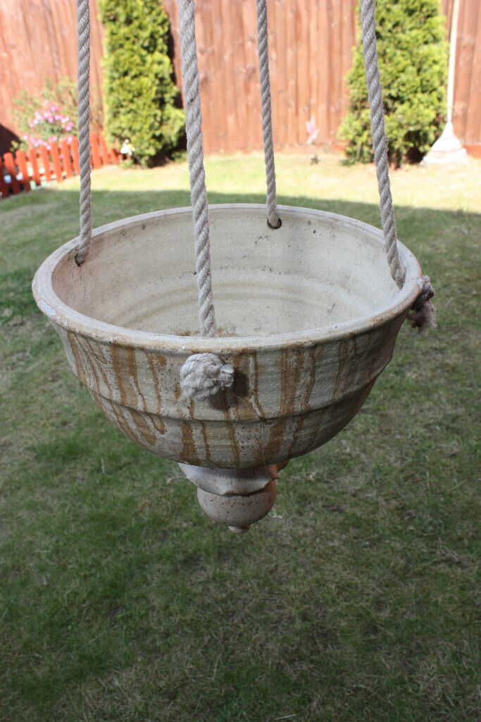 Stone garden hanging flower planter pot