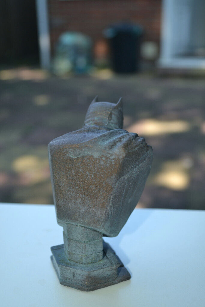 Angry or constipated Batman? faux bronze statue/ sculpture