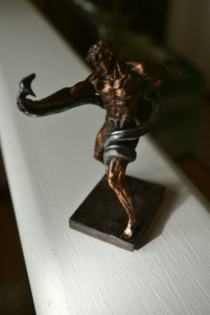 Naked athlete wrestling Python figurine