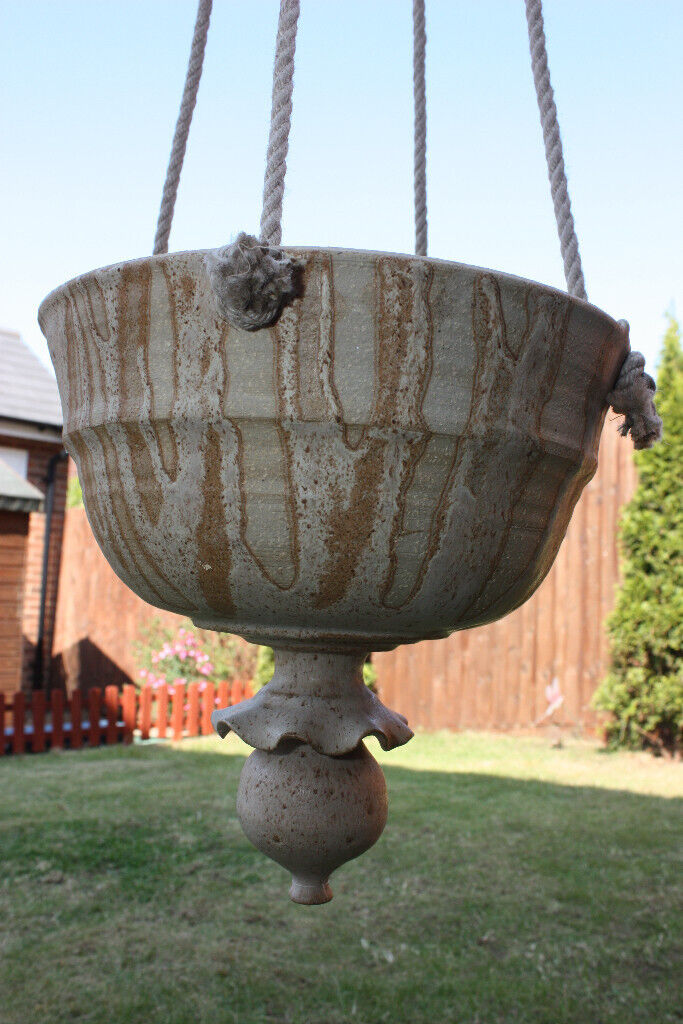 Stone garden hanging flower planter pot