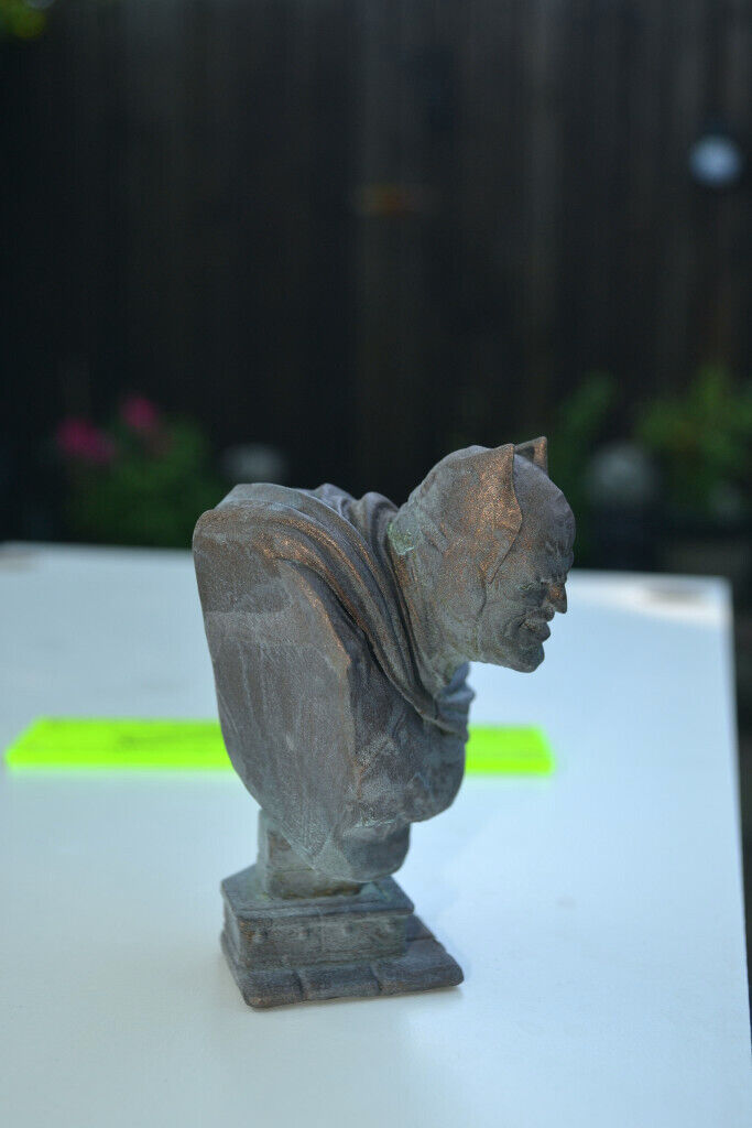 Angry or constipated Batman? faux bronze statue/ sculpture