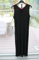 Vintage 1970's Richards Little Black Long Dress. Size 10 U.K.