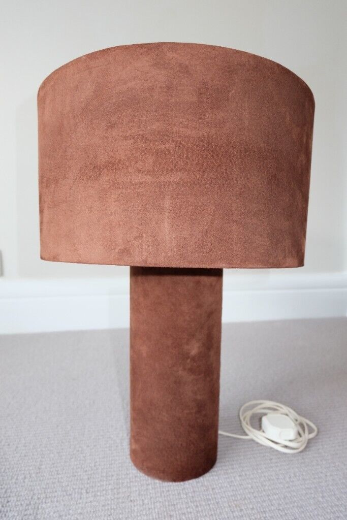 image for Italian designer lampshade - Brown Faux Suede