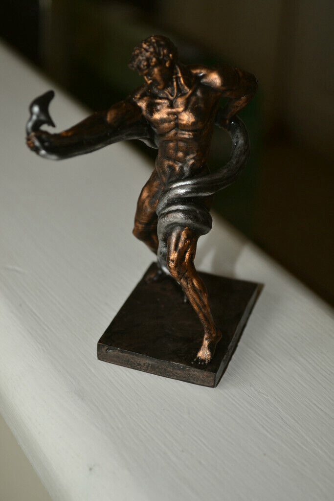 Naked athlete wrestling Python figurine