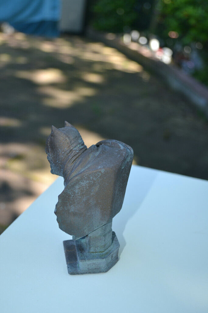 Angry or constipated Batman? faux bronze statue/ sculpture
