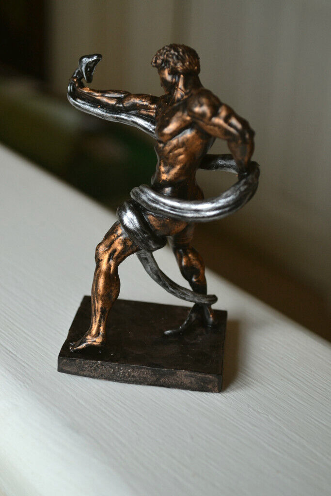 Naked athlete wrestling Python figurine