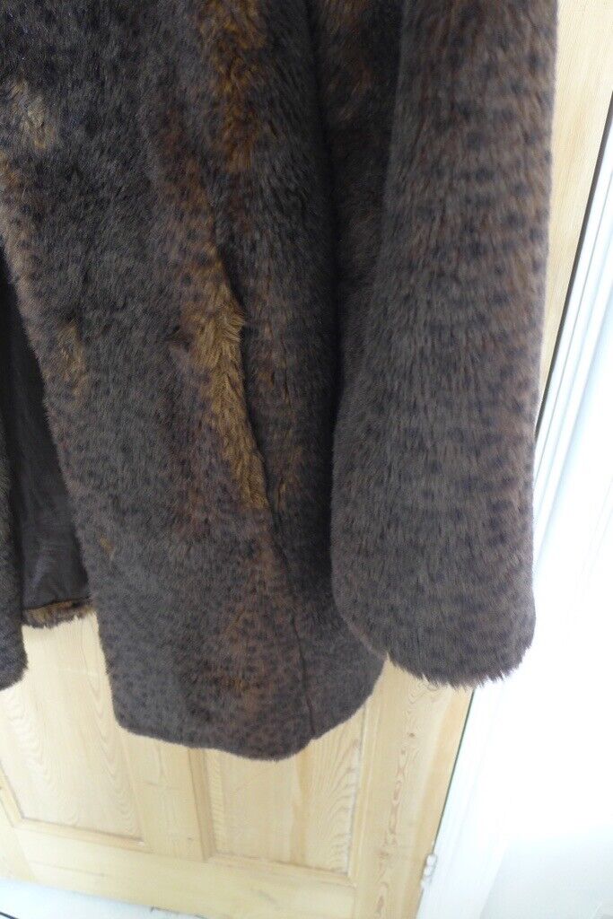 M&S Marks & Spencer faux fur short coat / long jacket. Size 12. As new. Worn only a couple of times.