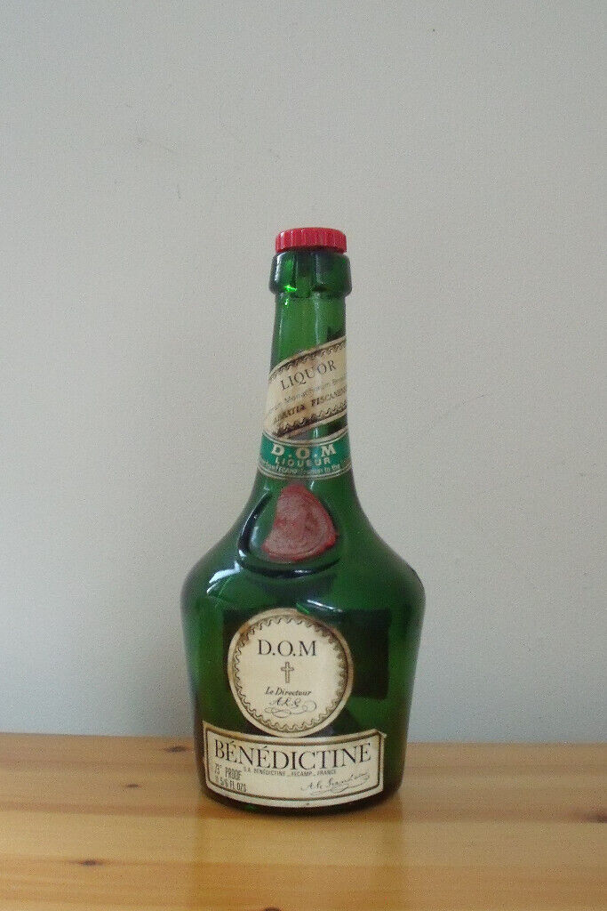4 empty spirit bottles: Hydromel, Carlos I,Cointreau,Benedictine.Grand Marnier SOLD! £1.50 ea