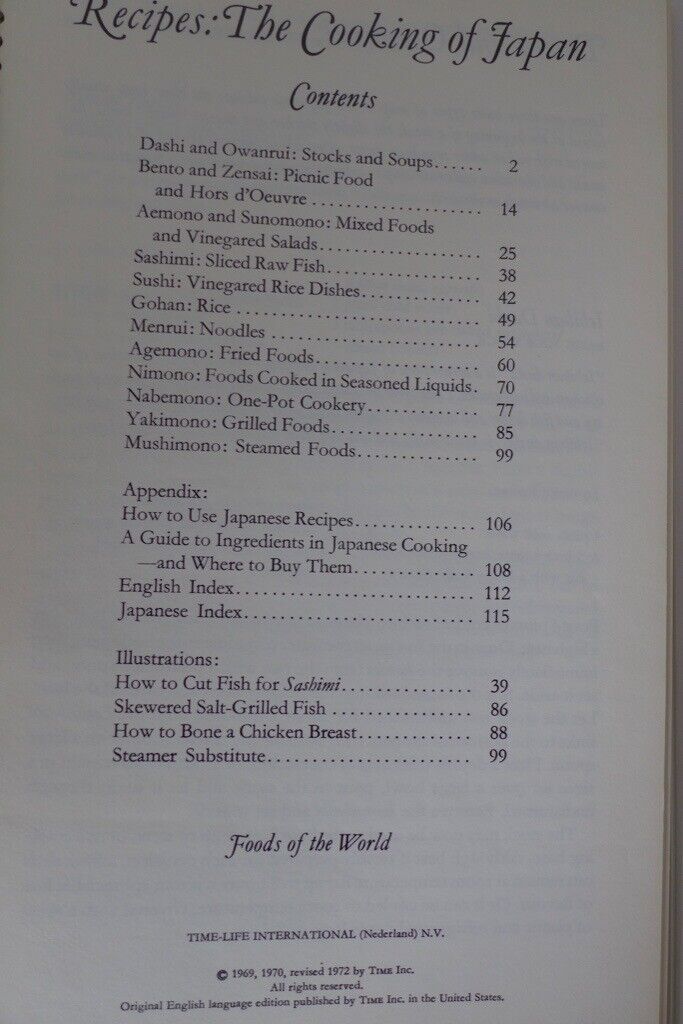 A Time-Life, Vintage, Two-Volume Cookery / Food Book, entitled ‘THE COOKING OF JAPAN’.