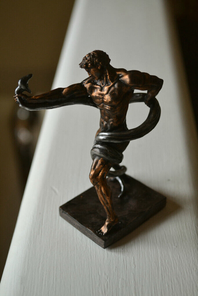 Naked athlete wrestling Python figurine