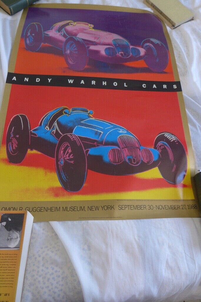 image for VINTAGE OUT-OF-PRINT 1988 ANDY WARHOL CARS POP ART POSTER of a 1937 Mercedes Benz W125 Grand PrixCar