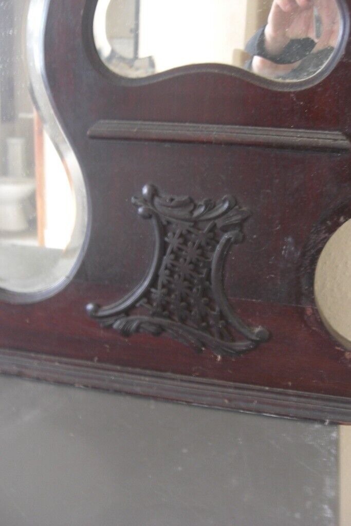 large unusual mahogany period over mantle mirror can deliver