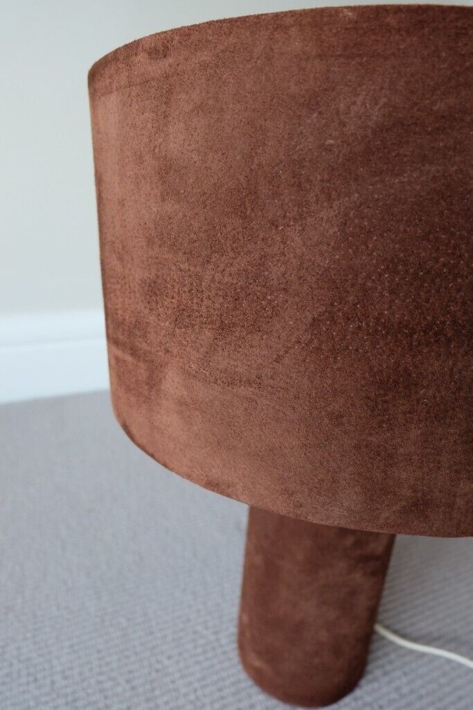 Italian designer lampshade - Brown Faux Suede