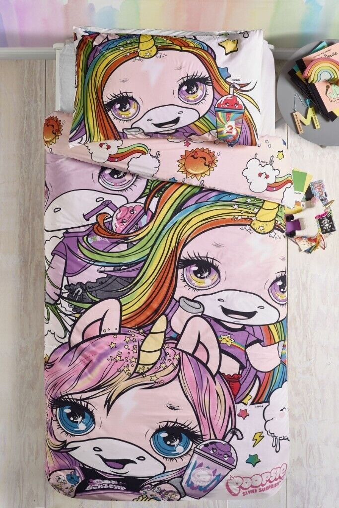 Next Poopsie Unicorn single Bed reversible Duvet cover and pillowcase Set New