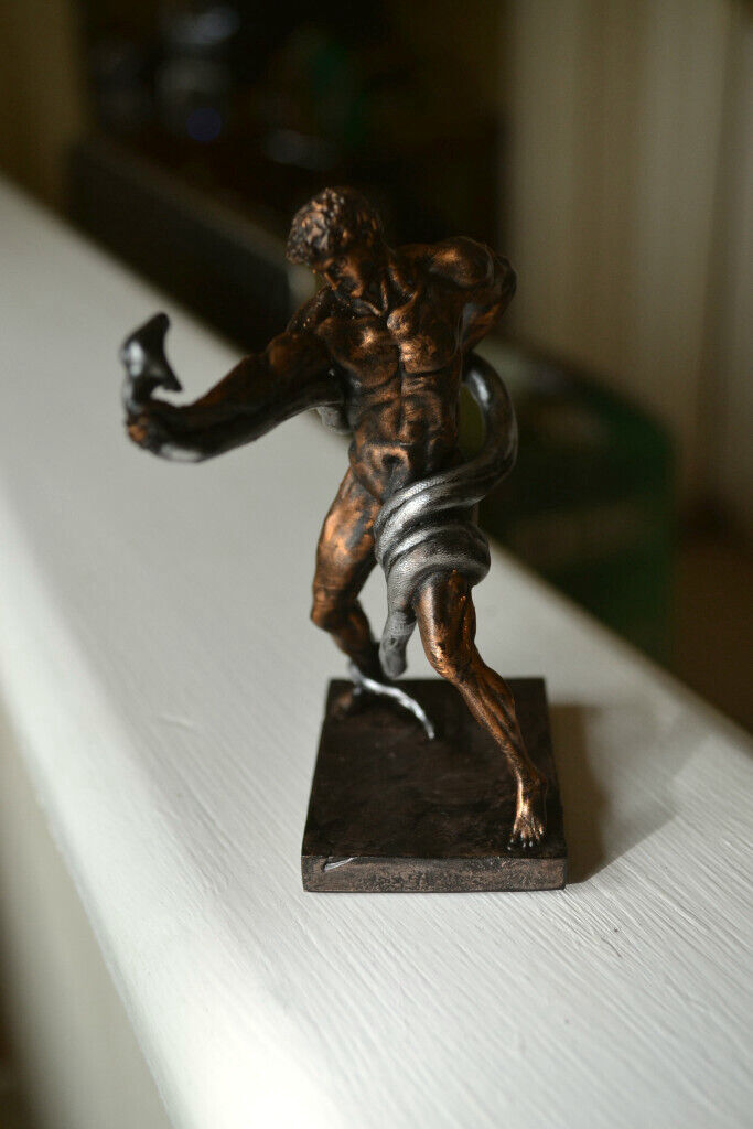 Naked athlete wrestling Python figurine