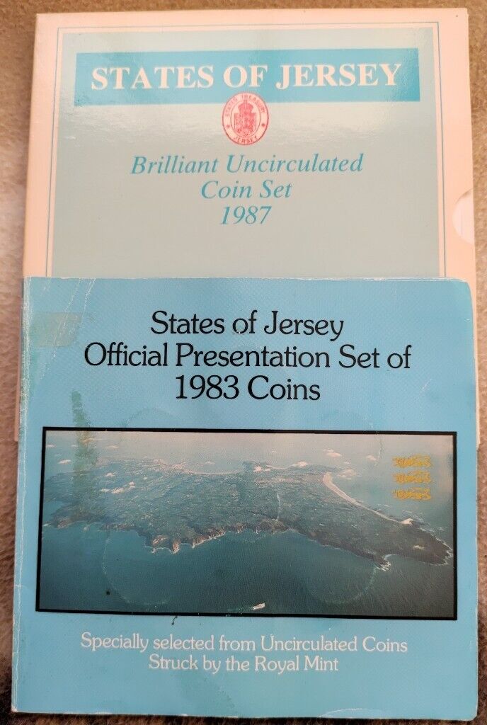 RARE! 1983+1987 two Jersey coin sets